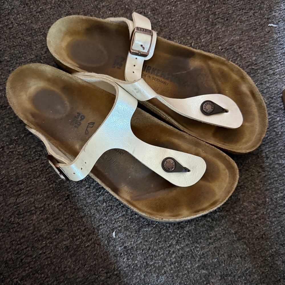 Pearl white Birkenstocks